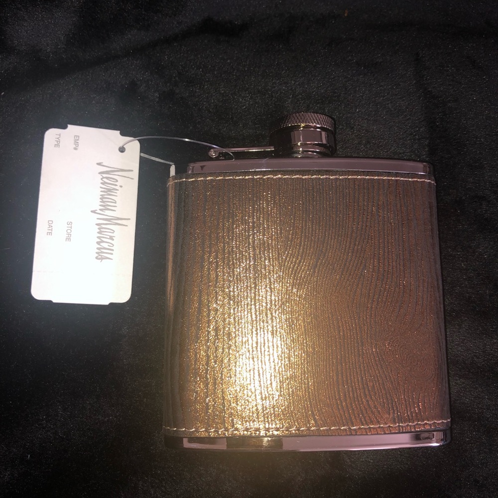 Neiman Marcus Fancy 6 oz stainless steel flask